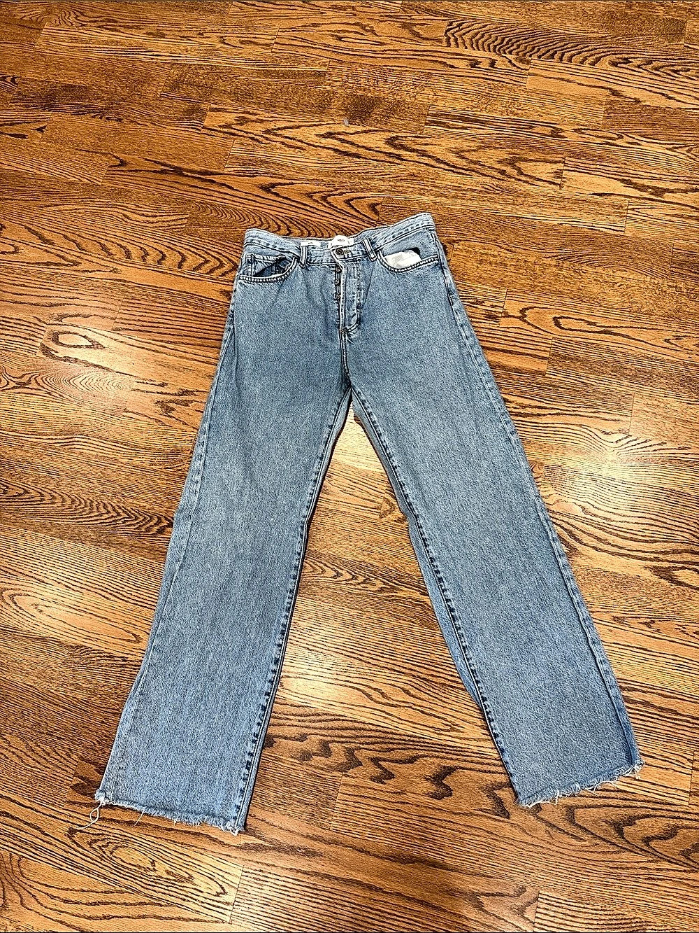 Mango High-Rise Wide-Leg Jeans Blue